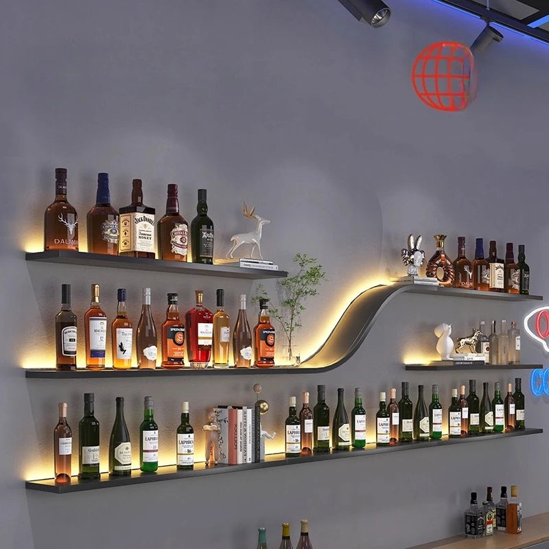 Armário de bar moderno, armário de uísque, exibição de vidro, móveis para bar doméstico, unidade de armazenamento de vinho, montagem na parede, móveis de exposição