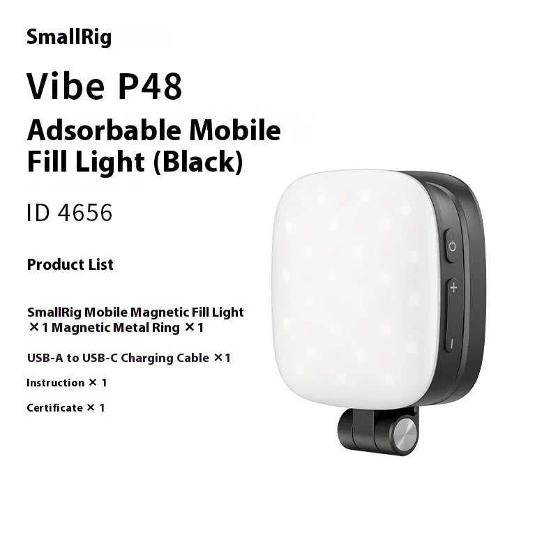 Smallrig luz magnética do telefone, p48 bicolor regulável led luz de preenchimento dobrável magsafe beleza lâmpada painel macio, para iphone16/android