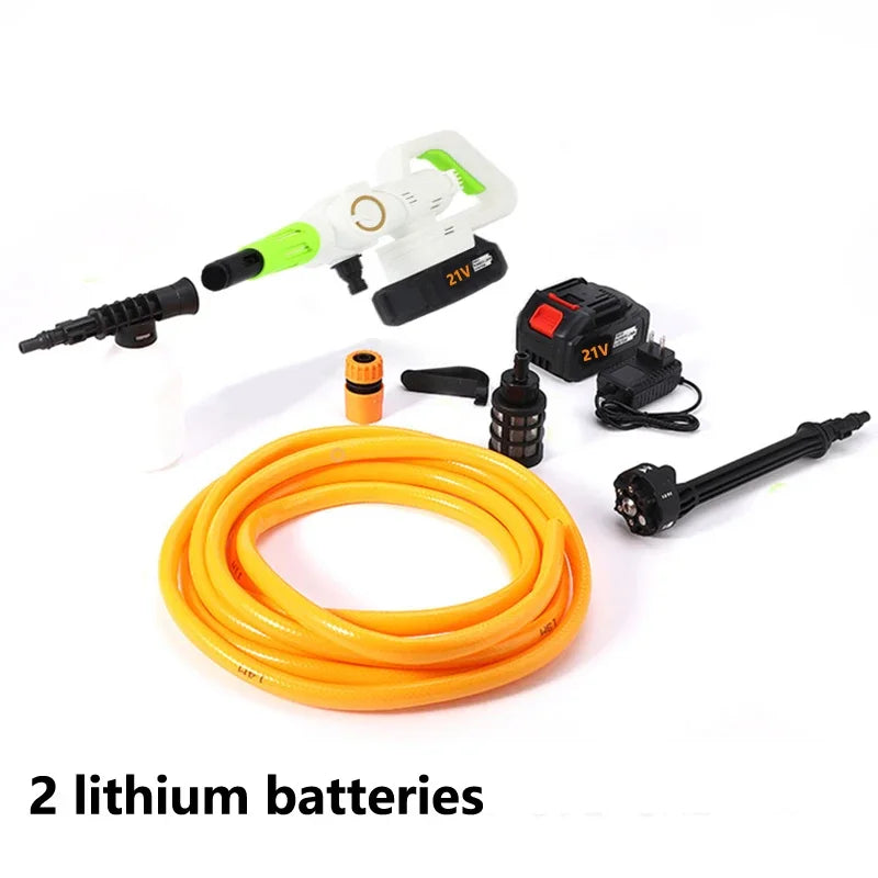 Máquina de lavar carro elétrica sem escova, 21v, alta tensão, pistola de água, sem fio, alta potência, máquina de limpeza