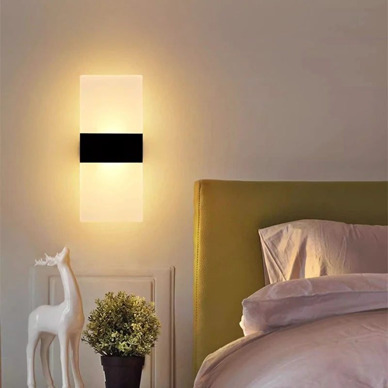 Interruptor do sensor de toque conduziu a lâmpada parede usb recarregável sem fio acrílico escada luz da noite quarto corredor cozinha arandela iluminação