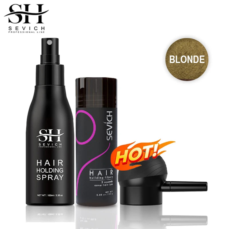 3 pçs conjunto de fibras de cabelo queratina construção do cabelo estilo em pó perda de cabelo instantâneo recrescimento espessamento pós linha fina barba enchimento