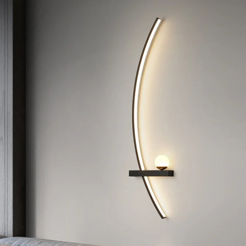 Nordic led lâmpada de parede listras arandela para o quarto cabeceira sala estar estudo escadas decoração casa luminária interior lustre