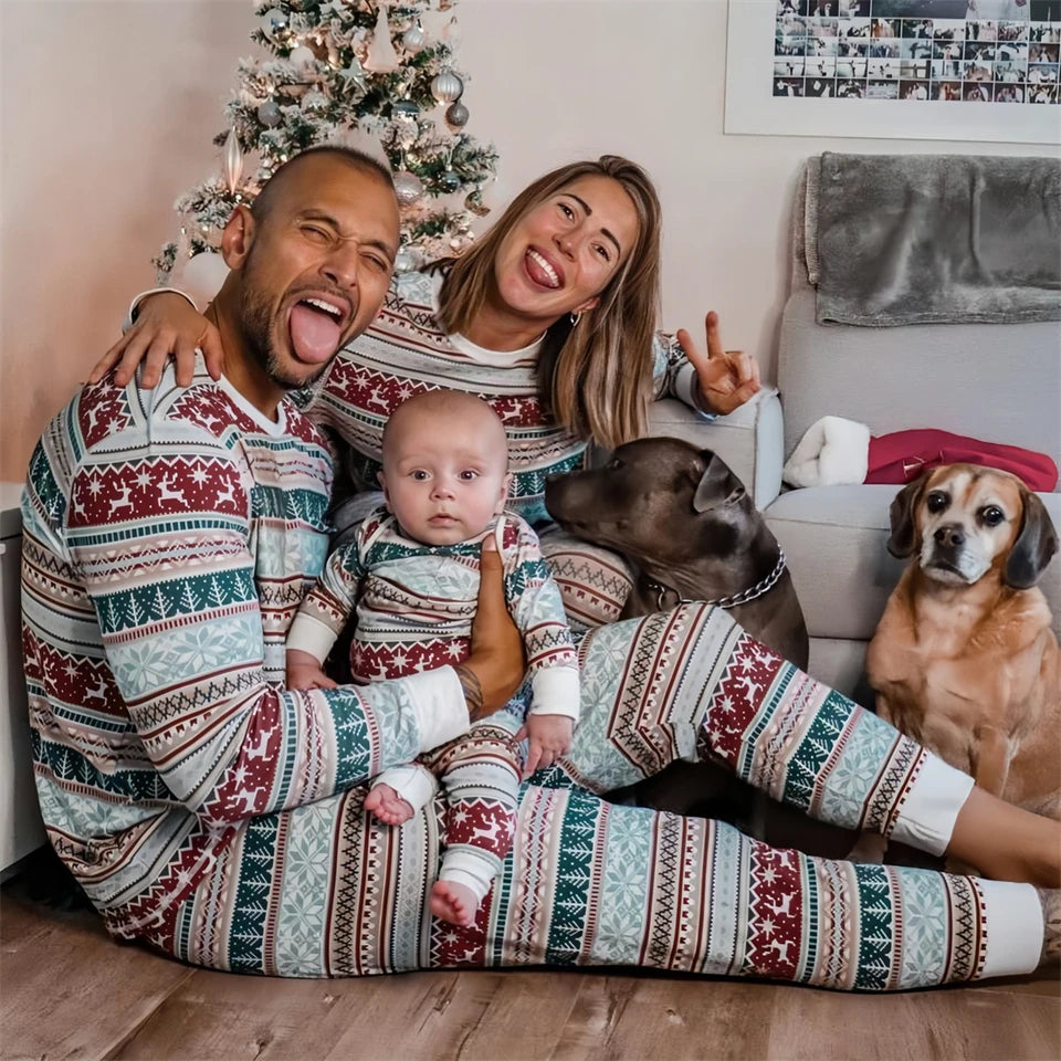 Sall quente inverno natal pijamas conjunto mãe crianças olhar loungewear pjs pijamas do bebê das crianças família combinando roupas pijamas