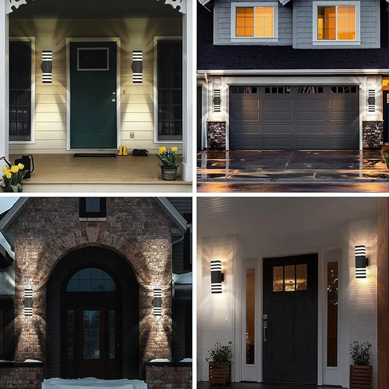 Led luzes de parede ao ar livre e27 para cima para baixo arandela exterior ip65 à prova dip65 água led arandela lâmpada para varanda porta da frente jardim lâmpada parede