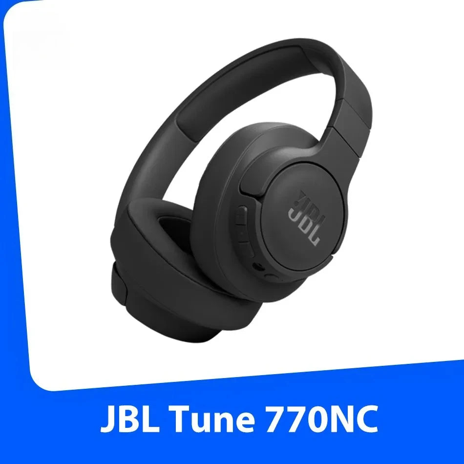 JBL TUNE 770NC Fones de ouvido Bluetooth montados na cabeça sem fio com redução de ruído ativo para jogos de música Fones de ouvido de longo alcance
