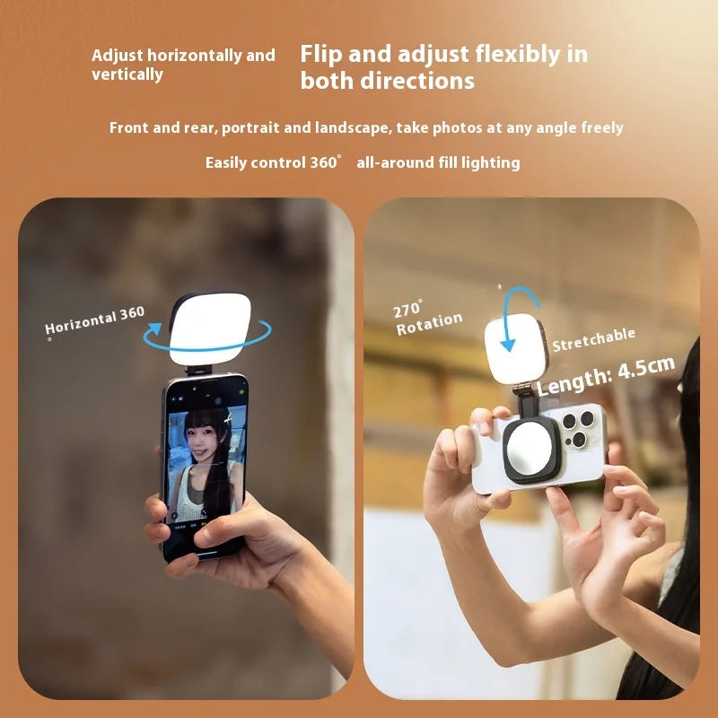 Smallrig luz magnética do telefone, p48 bicolor regulável led luz de preenchimento dobrável magsafe beleza lâmpada painel macio, para iphone16/android