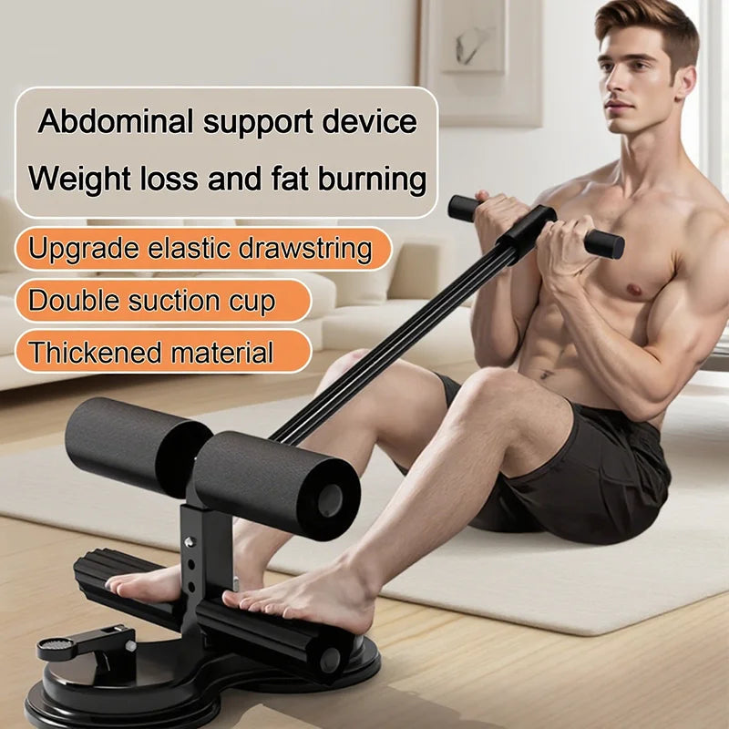 Ab trainer aids ventosa dupla sit-up assistant com cordão elástico núcleo treinamento de força treino equipamentos fitness