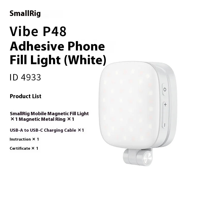 Smallrig luz magnética do telefone, p48 bicolor regulável led luz de preenchimento dobrável magsafe beleza lâmpada painel macio, para iphone16/android