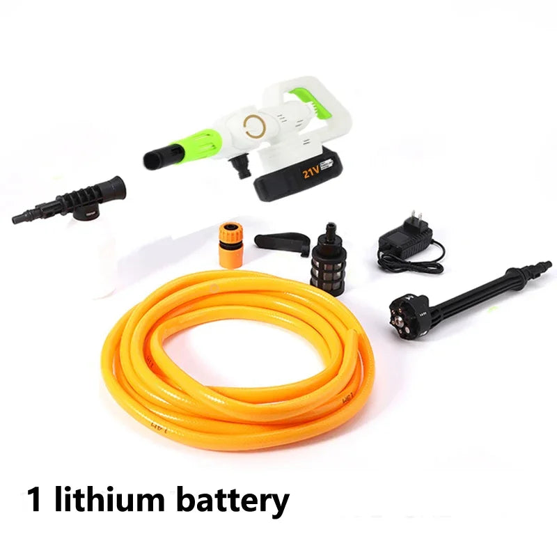 Máquina de lavar carro elétrica sem escova, 21v, alta tensão, pistola de água, sem fio, alta potência, máquina de limpeza