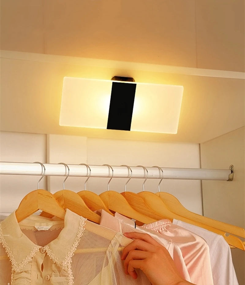 Interruptor do sensor de toque conduziu a lâmpada parede usb recarregável sem fio acrílico escada luz da noite quarto corredor cozinha arandela iluminação