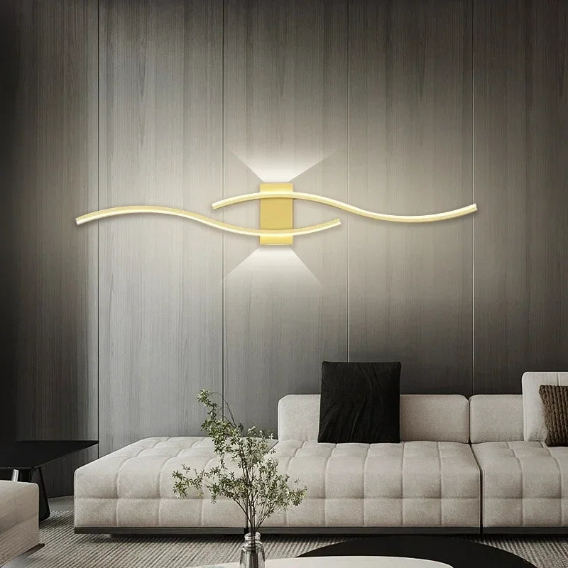 Moderna lâmpada de parede led 100/120cm tira longa arandela sala estar quarto cabeceira barra decoração casa controle remoto led lustre