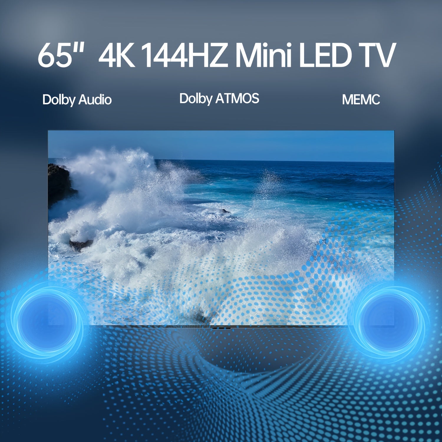ROWA 65R85 65-Inch 4K Smart TV with Google TV, Mini LED Backlight, Quantum HDR 10+, 144Hz Gaming Monitor, MEMC/Slow Motion, Atmos Sound, Wide Color Gamut, HDTV//, 2025 Model (Wall-Mountable) for Home Theater &