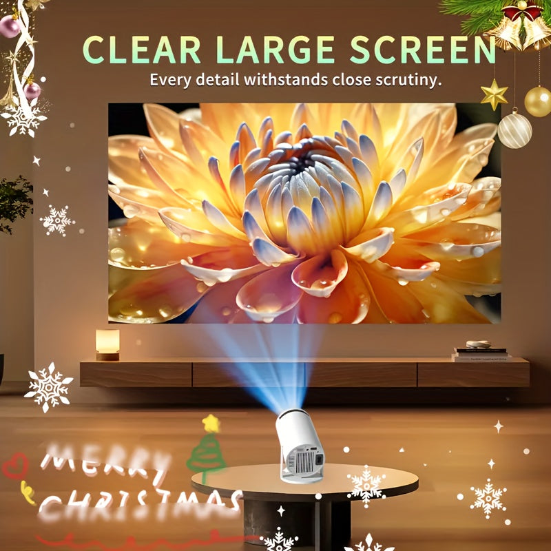 Portable Projector HY600 with Android 11 | 4K/1080P Full HD, Automatic Keystone Correction, 290 Lumens Brightness, Compatible with Laptops/PCs/Smartphones/USB, EU Plug