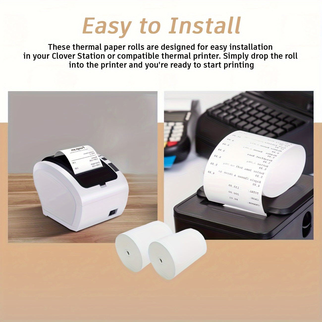 25/50 Rolls of High Quality Thermal Receipt Paper Rolls 57x30mm 80gsm | Ideal Choice for POS Printers | Durable and Long-lasting, Smooth Printing | Fast Printing without Jamming | Suitable for Multiple Scenarios