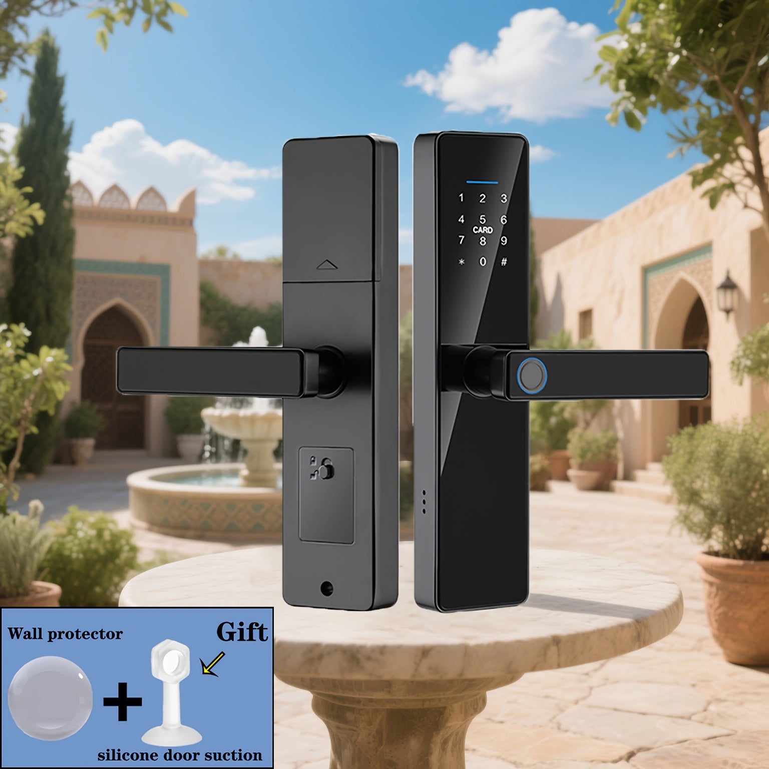 Home Electronic Password Fingerprint Door Lock - Keyless Entry Door Lock, Easy Installation, Compatible with Tuya App Smart Door Lock, Digital Electronic Password Door Lock