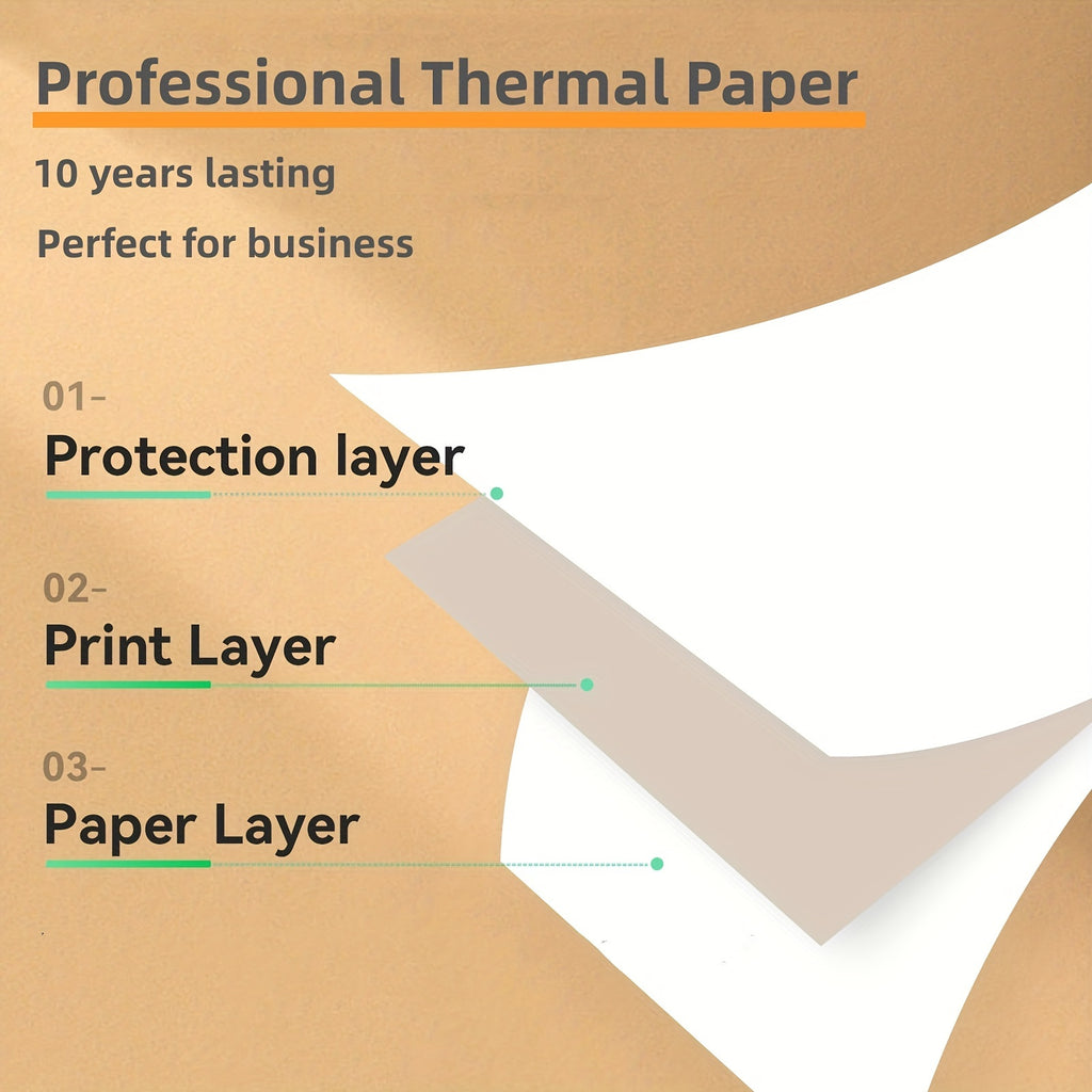 100 Sheets Thermal Printer Paper,A4 Letter,Folded, Continuous, Perforated, Quick  for Pen,Compatible with ITP01/A40/M08F/MT800 Portable Thermal Printer