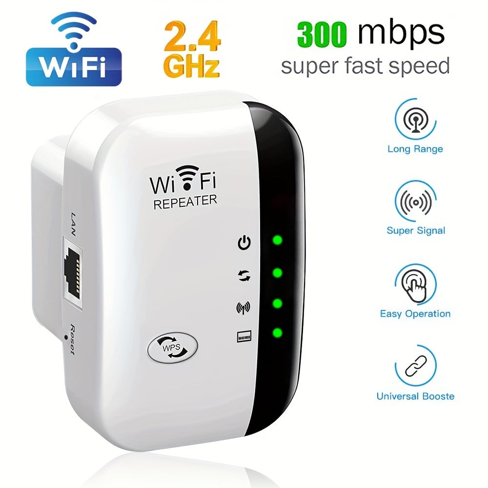 Wireless Extender Repeater | OURLIFE Home Network Signal Booster - Enhances WiFi Coverage and Performance, 2.4 GHz Single Band, Power Supply 220V-240V