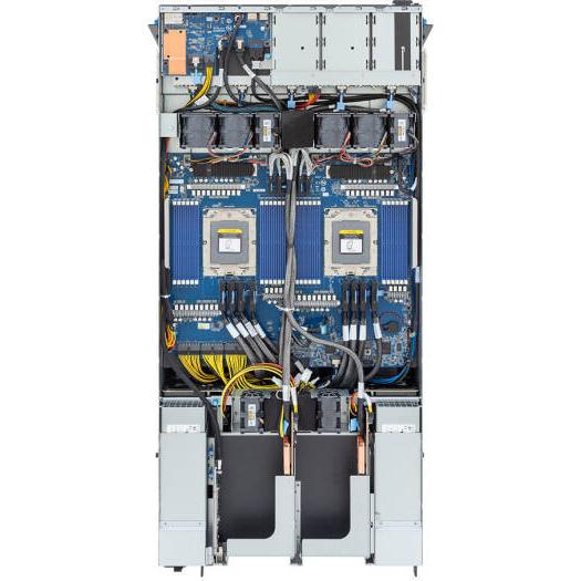 HPC AI GPU Server, Workstation NVIDIA HGX H200 8-GPU Server, AMD 2x EPYC 9754, 2.304TB (24x 96GB) RAM, 2x 1.92TB SSD + 3x 7.68TB SSD Storage, 8x ConnectX-7 VPI 400GbE & 2x VPI 200Gbe | G593-ZD1- AAX3