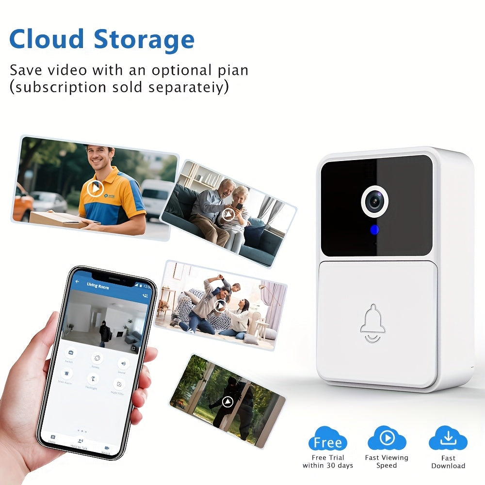 LUMIVAULT Smart Wireless Doorbell X3PRO - Triple-in-One Doorbell/Surveillance System with Night Vision, 2-Way Audio, Built-in Hotspot & Cloud/Stored Recording Suitable for Peepholes, Doorbells, Cameras