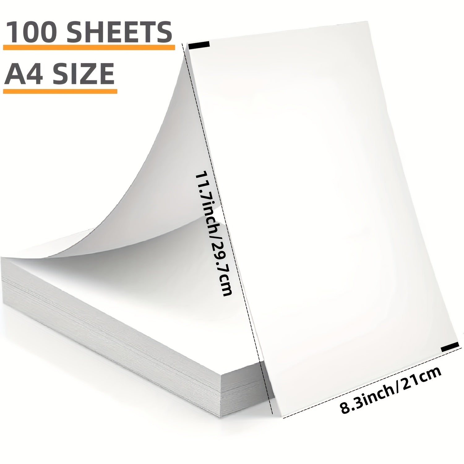 100 Sheets Thermal Printer Paper,A4 Letter,Folded, Continuous, Perforated, Quick  for Pen,Compatible with ITP01/A40/M08F/MT800 Portable Thermal Printer