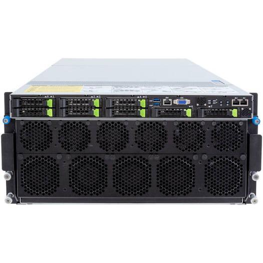 HPC AI GPU Server, Workstation NVIDIA HGX H200 8-GPU Server, AMD 2x EPYC 9754, 2.304TB (24x 96GB) RAM, 2x 1.92TB SSD + 3x 7.68TB SSD Storage, 8x ConnectX-7 VPI 400GbE & 2x VPI 200Gbe | G593-ZD1- AAX3