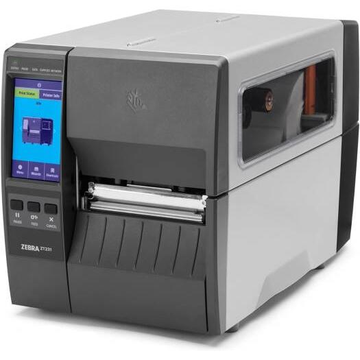 Zebra ZT231 Barcode Label Printer, Thermal Transfer, 300 dpi/12 Dots Per mm Resolution, Up to 8 ips Print Speed, USB, Serial, Ethernet, BTLE, USB Host, Gray | ZT23143-T0E000FZ