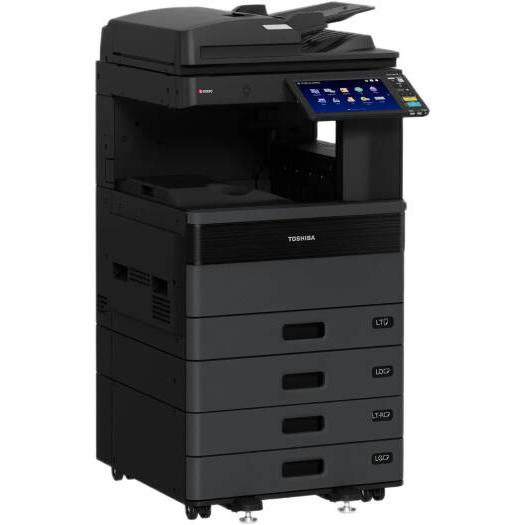 Toshiba E-STUDIO2528A Multifunction Printer, 25 PPM Print Speed, 10.1" Color WSVGA Touch Screen Tilting Display, Dual Scan Document Feeder, 1200-5200 Paper Capacity, Black | E-STUDIO2528A