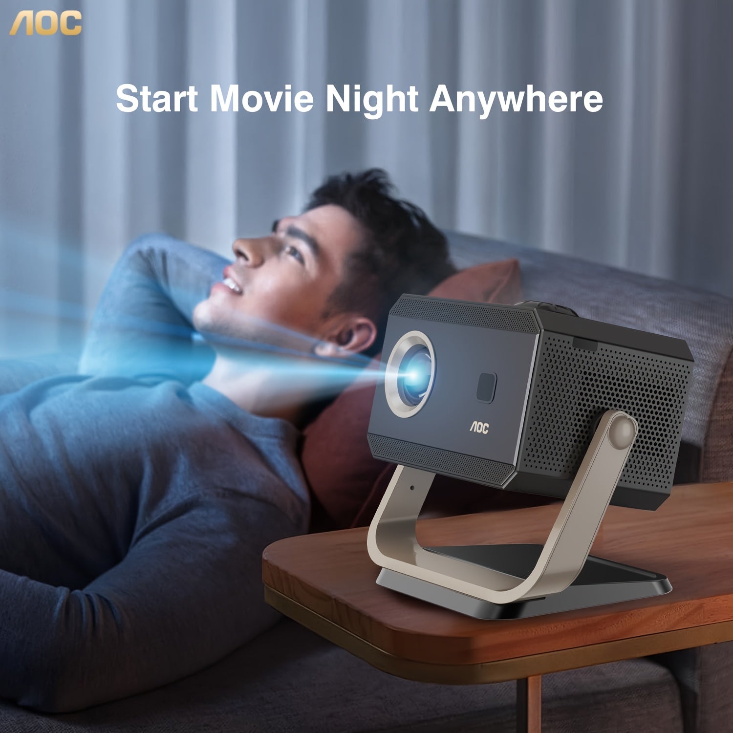 2025 Smart Full HD/4K Projector with Auto Calibration, 6 & BT 5.2, Built-in Speakers & LCD Display - Smart TV Projector Suitable for Theater, Gaming, Compatible with 4K Content