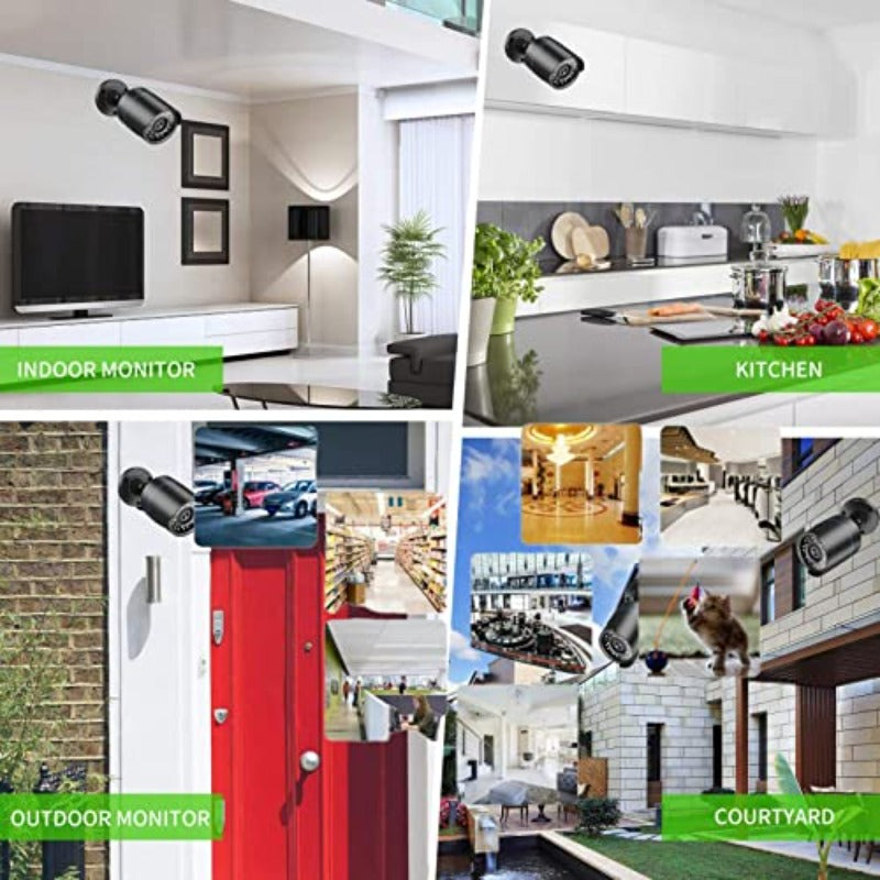 DVR Video Security Camera System 4-Channel AHD with Built-in 512GB Hard Drive Night Vision 4 HD 1080P Bullet Cameras for Indoor/Outdoor CCTV Surveillance Includes 4 X 60cm BNC Cables
