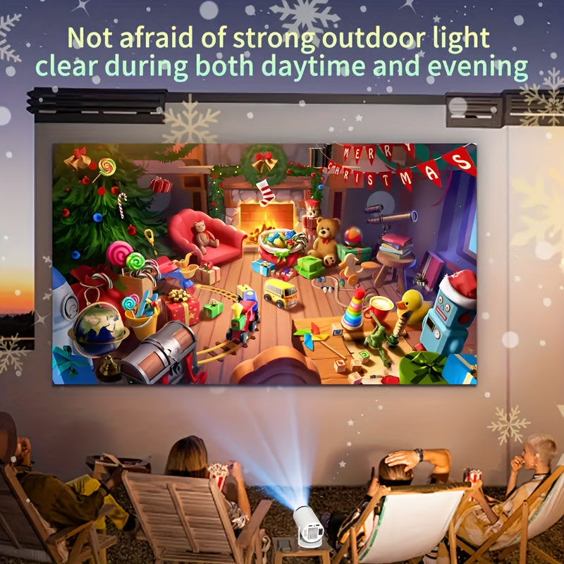 Portable Projector HY600 with Android 11 | 4K/1080P Full HD, Automatic Keystone Correction, 290 Lumens Brightness, Compatible with Laptops/PCs/Smartphones/USB, EU Plug