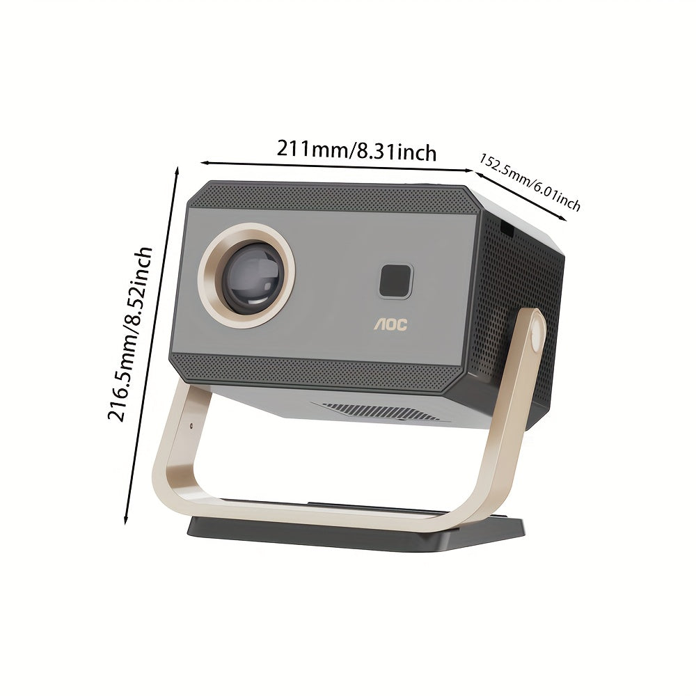 2025 Smart Full HD/4K Projector with Auto Calibration, 6 & BT 5.2, Built-in Speakers & LCD Display - Smart TV Projector Suitable for Theater, Gaming, Compatible with 4K Content