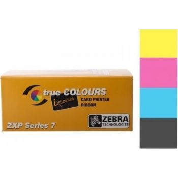 Zebra Card Printer Color Ribbon, For ZXP / IX Series 7 YMCKO, 250 Images Single Side Printing, Overlay Panel | 800077-740EM