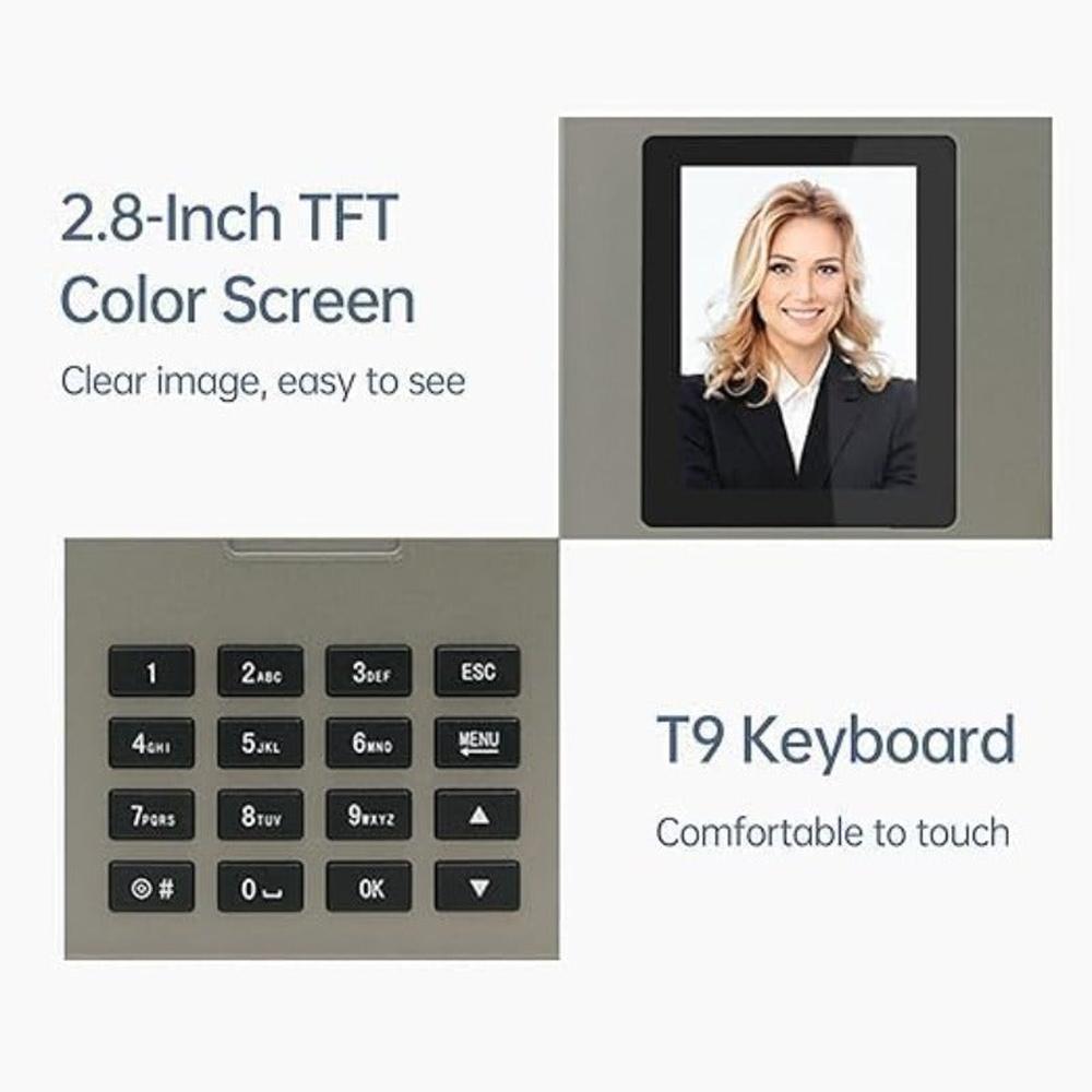 Biometric Face & Fingerprint Attendance Machine with Large TFT Screen, Dual-Camera System, Fast Identification Suitable for Office,, - Fingerprint Scanner, Face Recognition Device, Data Output & Large Storage Capacity