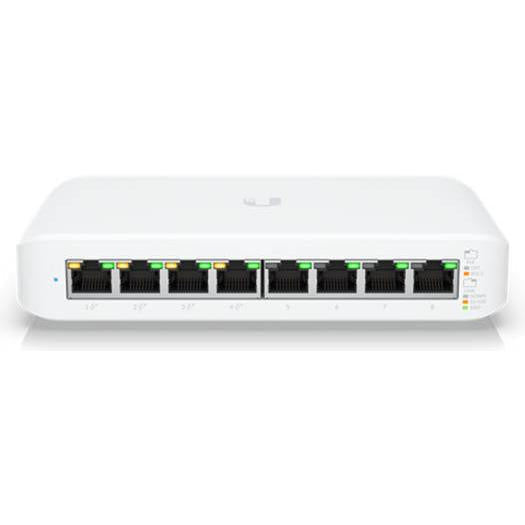 Ubiquiti Networks UniFi Lite 8-Port Gigabit PoE+ Compliant Managed Switch, 52W Power Budget, 8 Gb/s Switching, 4 x PoE+, 8 x Gigabit ETH, Supports UniFi Network Controller, White | USW-Lite-8-PoE