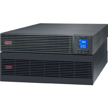 APC SRV RM 6000VA Easy On-Line UPS, 230V Output Voltage, With Extended Runtime Battery Pack, Rail Kit, 3 1 Load Crest Factor, 40-70Hz Auto Sensing Input Frequency, Black | SRV6KRILRK