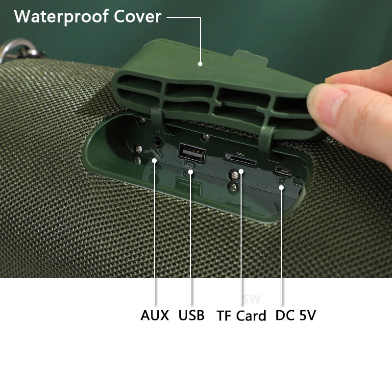 50W de alta potência caixa de som Bluetooth Speaker Outdoor IPX6 Coluna Sem Fio Impermeável Portátil super básico partido áudio 3D alto-falantes estéreo para pc Centro de Música Subwoofer FM TF cartão USB TG187