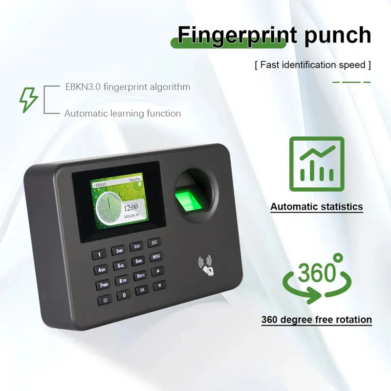 Eseye Attendance Statistics Software-Free USB Export &  Fingerprint & Password Punch Time Recording Check-in/out with Free SDK