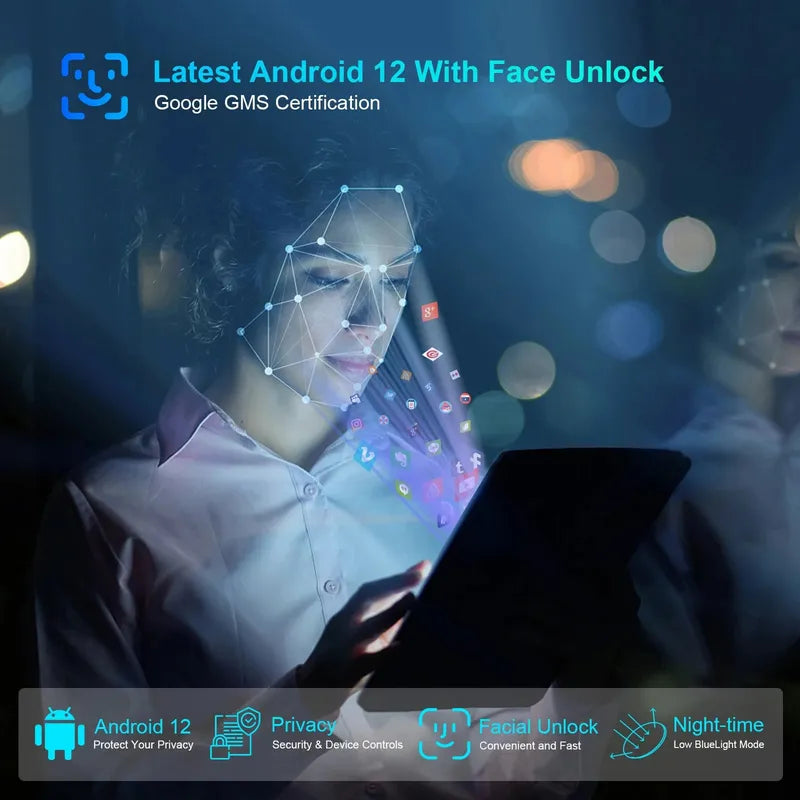 C idea OEM 10-Inch Android 12 Tablet PC High Performance Entertainment for Men 3+64GB Storage 5G WiFi Octa Core Processor 1-Year