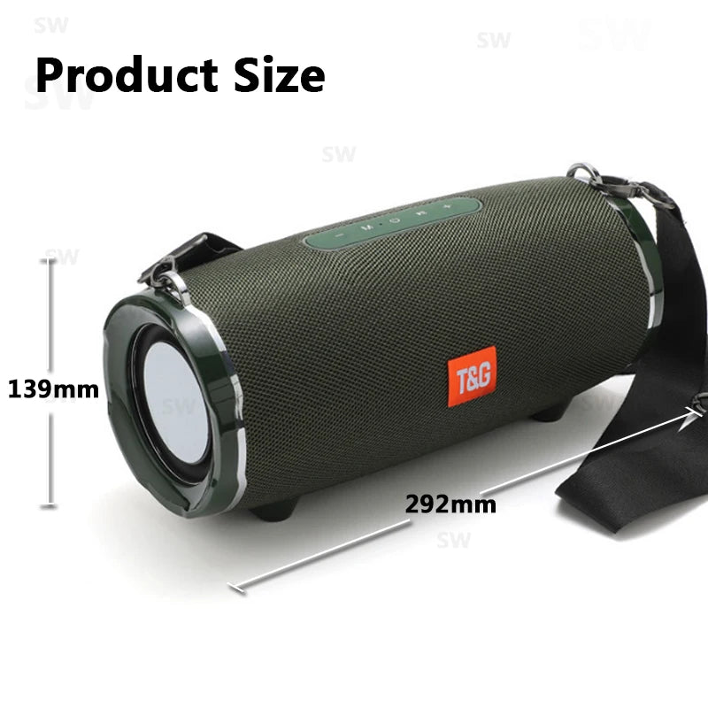 50W de alta potência caixa de som Bluetooth Speaker Outdoor IPX6 Coluna Sem Fio Impermeável Portátil super básico partido áudio 3D alto-falantes estéreo para pc Centro de Música Subwoofer FM TF cartão USB TG187
