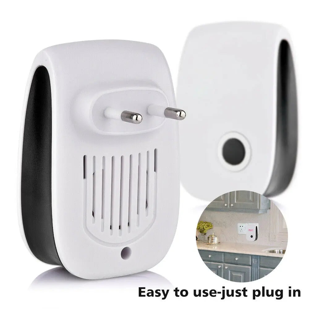 Ultrasonic Electronic Pest Repeller, 360 ° controles internos eficientes, aranhas Repeller para casa, UE, EUA Plug
