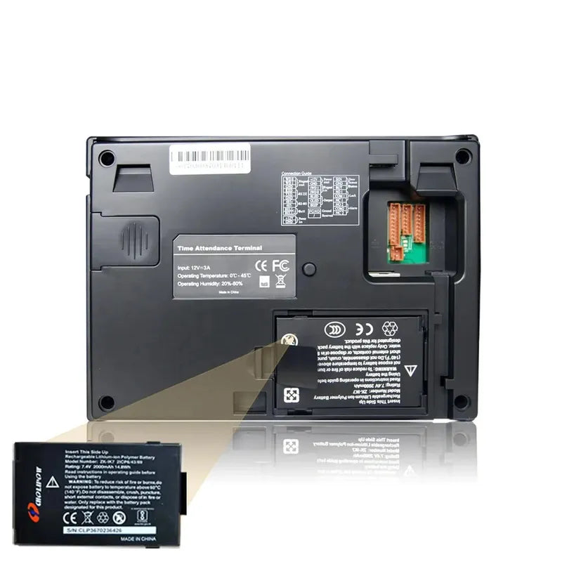 Wireless Fingerprint Biometrics Time Attendance System with Battery and Time Recorder Support WIFI/TCP/IP/USB Port GT200/WIFI