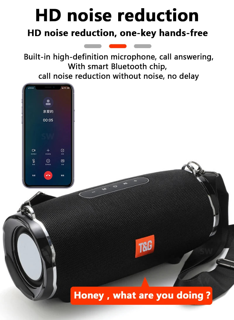 50W de alta potência caixa de som Bluetooth Speaker Outdoor IPX6 Coluna Sem Fio Impermeável Portátil super básico partido áudio 3D alto-falantes estéreo para pc Centro de Música Subwoofer FM TF cartão USB TG187