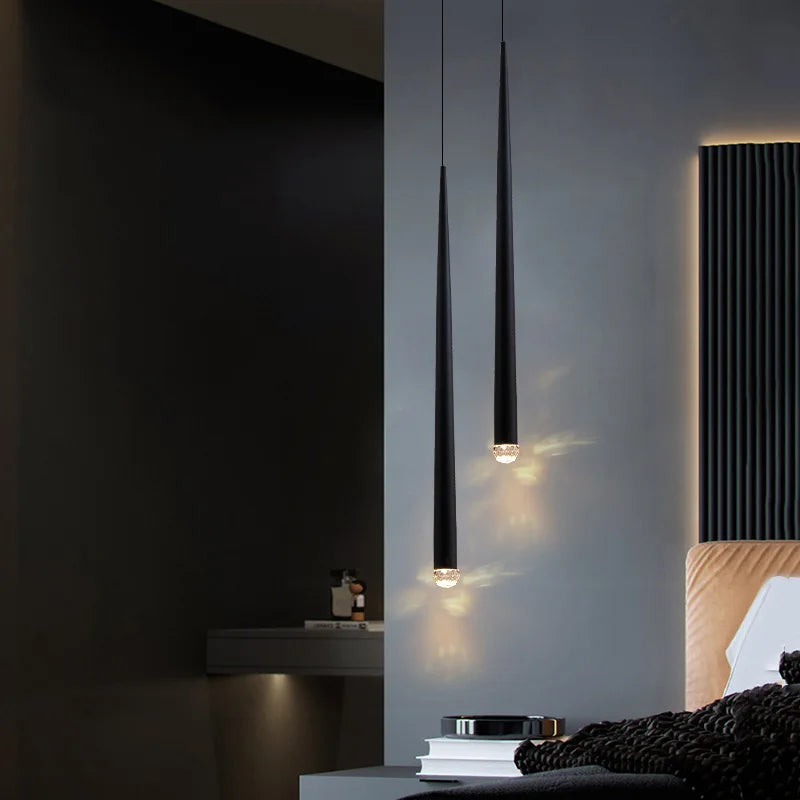 Quarto lustre de cabeceira luz luxo pós-moderno minimalista nordic net vermelho bar restaurante iluminação longa linha pequeno lustre