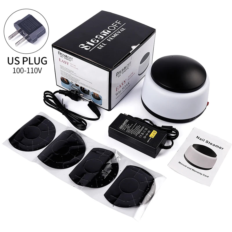 36w vapor polonês unha gel remoção acetona embeber fora gel polonês removedor máquina 5 minutos vapor elétrico uv gel polimento ferramentas