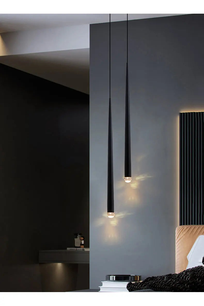 Quarto lustre de cabeceira luz luxo pós-moderno minimalista nordic net vermelho bar restaurante iluminação longa linha pequeno lustre