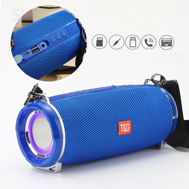 50W de alta potência caixa de som Bluetooth Speaker Outdoor IPX6 Coluna Sem Fio Impermeável Portátil super básico partido áudio 3D alto-falantes estéreo para pc Centro de Música Subwoofer FM TF cartão USB TG187