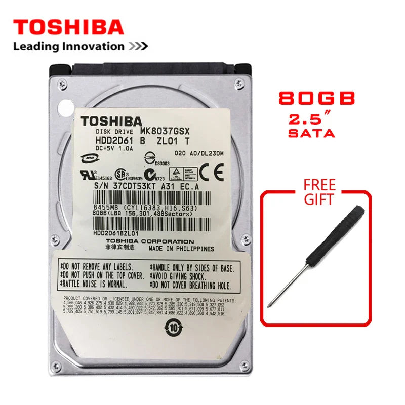 TOSHIBA 320GB 2.5" SATA2 Laptop Notebook Internal 120G 160G 250G 500G 1T 2T HDD Hard Disk Drive 5400-7200RPM disco duro interno