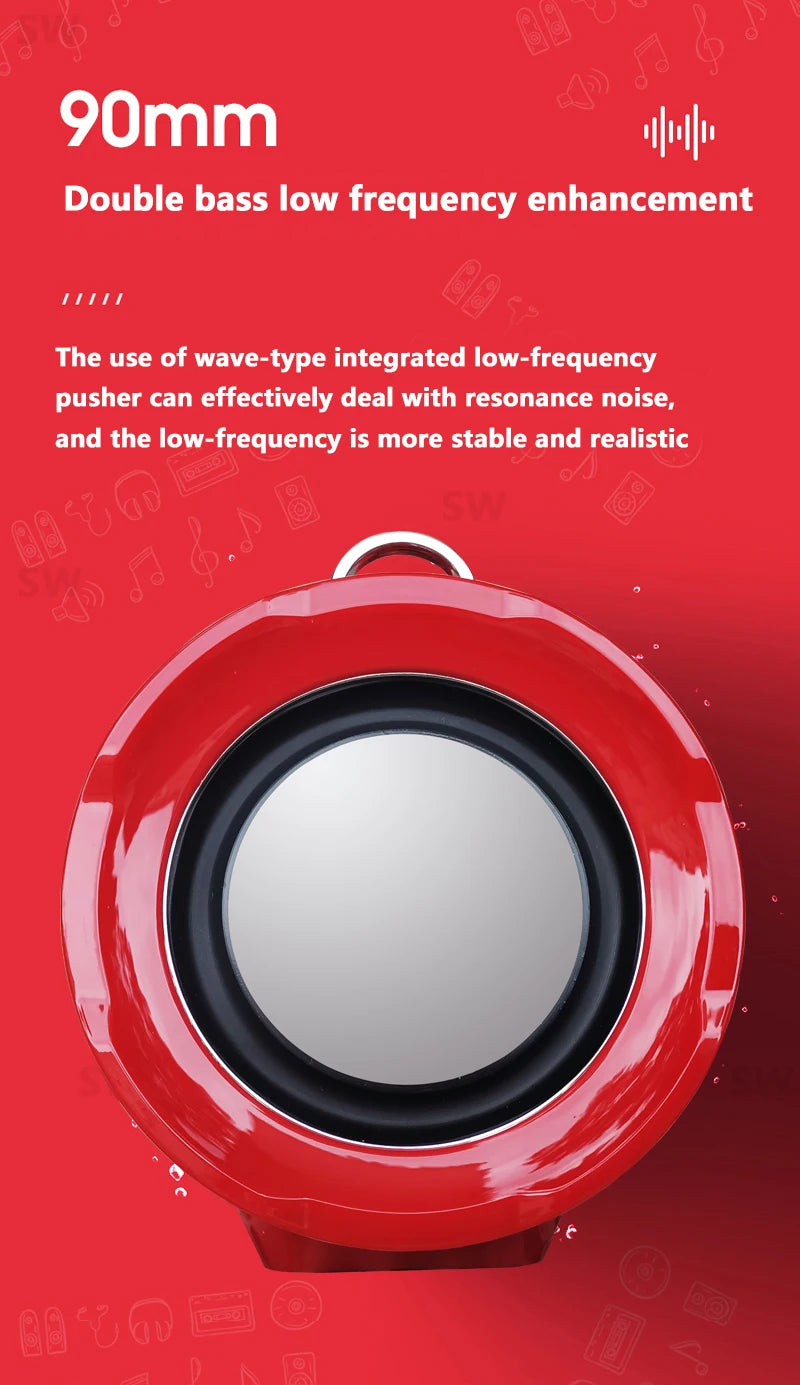 50W de alta potência caixa de som Bluetooth Speaker Outdoor IPX6 Coluna Sem Fio Impermeável Portátil super básico partido áudio 3D alto-falantes estéreo para pc Centro de Música Subwoofer FM TF cartão USB TG187