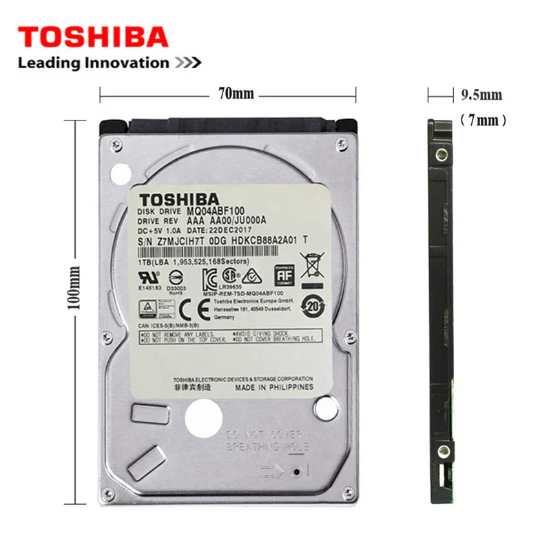 TOSHIBA 320GB 2.5" SATA2 Laptop Notebook Internal 120G 160G 250G 500G 1T 2T HDD Hard Disk Drive 5400-7200RPM disco duro interno