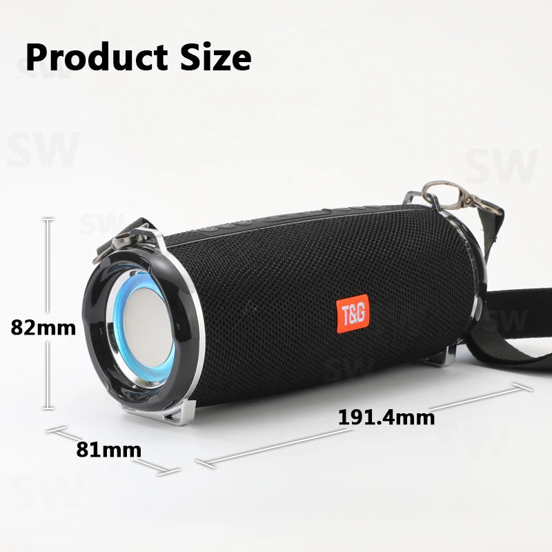 50W de alta potência caixa de som Bluetooth Speaker Outdoor IPX6 Coluna Sem Fio Impermeável Portátil super básico partido áudio 3D alto-falantes estéreo para pc Centro de Música Subwoofer FM TF cartão USB TG187